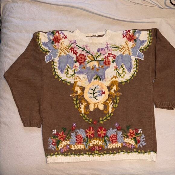 Jennifer Reed Sweaters - Jennifer Reed Sweater Womens Hand Knit Cottagecore Grannycore Sz Large/XL